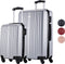 Slazenger Kofferset 2 Delig - Handbagage Trolley en Ruimbagage Koffer (S + M/L) - Hardcase met 360° Wielen en Cijferslot - Zilver