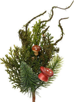 Mushroom spray l25b12h7 cm groen kerst