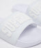 Superdry High Build Logo Pool Slide - Dames Slippers - Gewatteerde band en zool - Wit - Maat 36/37