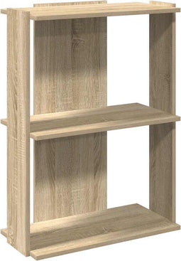 vidaXL - Boekenkast - 3-laags - 60x30x80 - cm - bewerkt - hout - sonoma - eikenkleurig