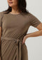 Object Objannie Nadia S/s Dress - Midi Jurk Dames - Bruin - Maat XS