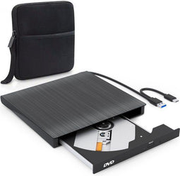 Strex SP299 - Externe DVD Speler - USB 3.0 - Plug & Play - Zwart - Met Hoes