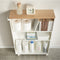 Yamazaki Tower - Badkamer Trolley - Houten bovenblad - Wit