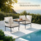 tectake® Magaluf - Loungeset - 5-in-1 tuinset met aluminiumframe - 2 fauteuils en salontafel - Antraciet