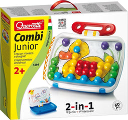 Quercetti Fantacolor Junior Maxi - Mozaïekbord met pinnen en uitveegbaar tekenbord - Multicolor