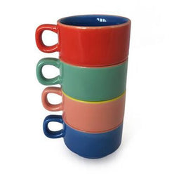 Fisura Mokken Set van 4 Gekleurde koffiemokken