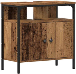 vidaXL - Wastafelmeubel - 60x30x60 - cm - spaanplaat - oud - hout