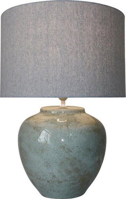 Bureaulamp DKD Home Decor Canvas Keramisch Grijs (42 x 42 x 60 cm)