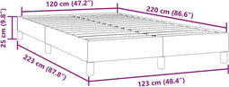 vidaXL - Bedframe - zonder - matras - 120x220 - cm - fluweel - zwart