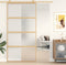 vidaXL - Schuifdeur - 102,5x205 - cm - mat - ESG-glas - en - aluminium - goudkleurig