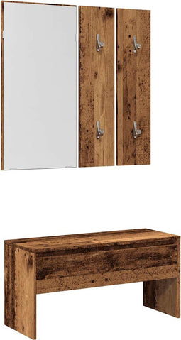 vidaXL - Halmeubelset - bewerkt - hout - oud - houtkleurig