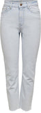Only Onlemily Life - Dames Jeans - Hoge taille met onafgewerkte onderkant - Lichtblauw