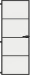vidaXL - Binnendeur - smal - 76x201,5 - cm - gehard - glas - en - aluminium - zwart