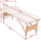 vidaXL - Massagetafel- - en - krukset - inklapbaar - 2 - zones - 10 - cm - dik - wit