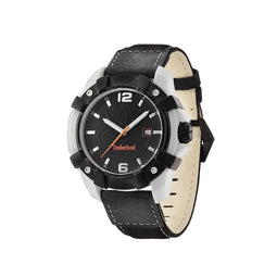 Timberland Zwarte Leren Horloge Met Chocorua Functies