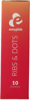 EasyGlide - Ribs and Dots Condooms - Condooms met Glijmiddel - 10 stuks