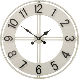 Wandklok Hudson industrieel metaal zwart wit 77 cm