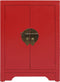 vidaXL - Nachtkastje - 38x28x52 - cm - paulowniahout - rood