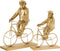 J-Line decoratie Aap Fiets - polyresin - goud - large