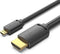Vention AGIBI - HDMI Kabel Type D (Micro) naar Type A (Standaard) - 3 m - Zwart