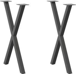vidaXL - Eettafelpoten - 2 - st - X-vormig - 57x(72-73) - cm - staal - antraciet