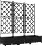 vidaXL - Tuinbak - met - Trellis - 3 - stuks - Zwart - 120x40x125,5 - cm