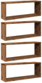 vidaXL - Wandschappen - kubus - 4 - st - 60x15x23 - cm - bewerkt - hout - oud - houtkleur