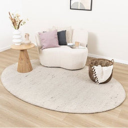 NATURL. Feline - Ovaal wollen vloerkleed - 245 x 152 cm - Wit/Melange