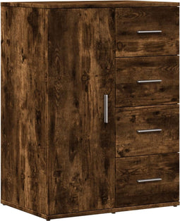vidaXL - Dressoir - 59x39x80 - cm - bewerkt - hout - gerookt - eikenkleurig
