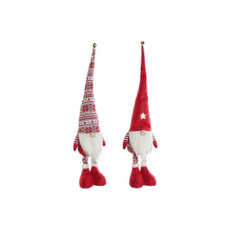 Kerstversiering DKD Home Decor Wit Rood Kabouter 14 X 11 X 73 cm (2 Stuks)