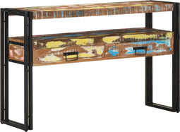 vidaXL - Einde - Tafels - Multikleur - 120x33x75 - cm - Massief - Gerecycled - Hout - en - Metaal
