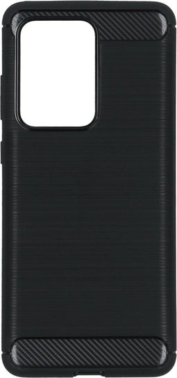 Hoesje Siliconen Geschikt voor Samsung Galaxy S20 Ultra - Brushed Backcover - Zwart