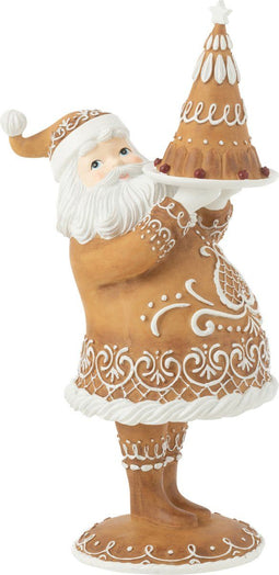 J-Line Peperkoek Kerstman Cake Resine Bruin