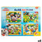 Set van 4 Puzzels Mickey Mouse 35 x 1,5 x 25 cm 48 Onderdelen (6 Stuks)