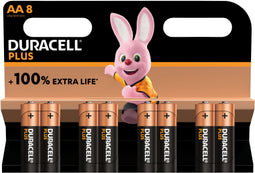 Duracell Plus AA - Alkalinebatterijen - Tot 100% langer mee - Multi-color (4 stuks)