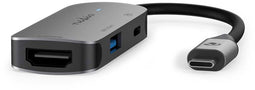 Nedis CCGB64230GY01 - Multipoortadapter - USB-C 100W snelladen HDMI UHD-4K - Grijs