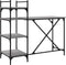 vidaXL - Computerbureau - met - schappen - 120x47x109 - cm - grijs - sonoma
