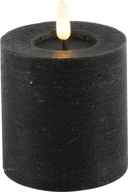 Countryfield Lyon LED kaars - timer - zwart - D7,5 x H8 cm