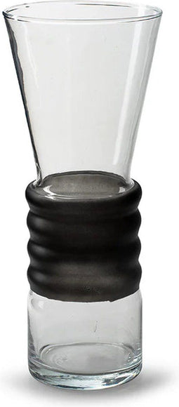 Vaas met zwarte ringen 'pleun' h30 d12 cm