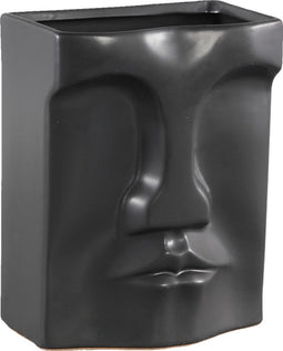 PTMD Xani Bloempot - 15,5 x 10 x 20 cm - Keramiek - Zwart