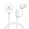 iMoshion Draadloze Oplader Geschikt voor de Apple Watch - Oplaadkabel voor Apple Watch Series 1 / 2 / 3 / 4 / 5 / 6 / 7 / 8 / 9 / SE (2) / Ultra (2) - 2-in-1 USB-A & USB-C - 2 meter - Wit
