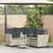 vidaXL - Tuinbank - met - tafel - en - kussens - L-vormig - poly - rattan - lichtgrijs