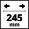Einhell Lintzaag TC-SB 245 L - 400 W - 1450 t/min - Zaaghoogte 90°/45°: 101/60 mm - Uitlading 245 mm - Zaaglint 1712x6x0,65 mm - Afzuigadapter Ø36 mm