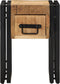 vidaXL - Bijzettafel - met - lade - Zwart - 30x30x40 - cm - Massief - mangohout