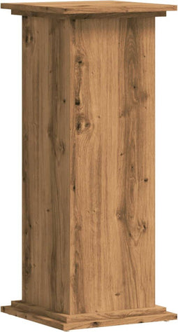 vidaXL - Plantenstandaard - 33x33x80 - cm - bewerkt - hout - artisanaal - eikenkleur