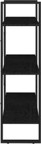 vidaXL - Boekenkast - met - 3 - schappen - 80x30x105 - cm - massief - grenenhout - zwart