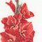 Thea Gouverneur - Borduurpakket met telpatroon - 3073A - Voorgesorteerde DMC Garens - Rode Gladiolen - Aida - 20 cm x 88 cm - DIY Kit