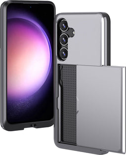 iMoshion Hoesje Geschikt voor Samsung Galaxy S24 Hoesje - Ruimte voor 2 pasjes - iMoshion Backcover met pasjeshouder - Grijs