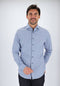 Michaelis slim fit heren overhemd - Dobby - Strijkvriendelijk - Blauw - Boordmaat: 39