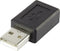 Renkforce RF-4274568 - USB 2.0 Adapter - 1x USB-A 2.0 stekker - 1x Micro-USB 2.0 B bus - Zwart